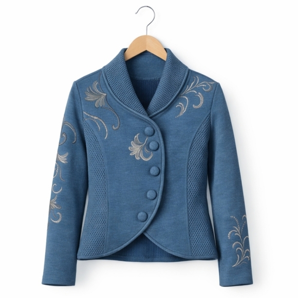Carson Jackets & Blazers - Carson Wool Quiet Luxury  Bohemian Whimsical Embroidered Jacket Size SP